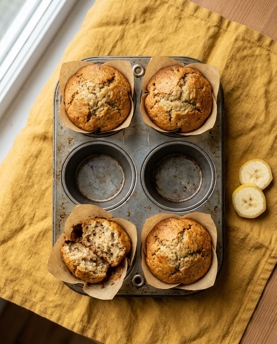 Banana muffins in a tin (generated image)